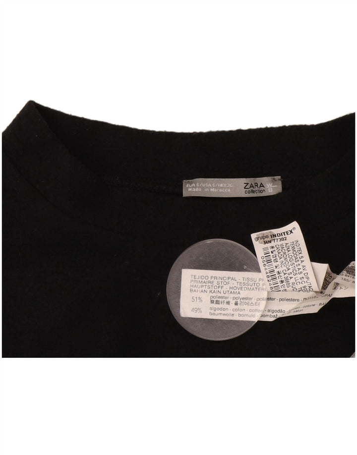 Damski top oversize z grafiką Zara z długim rękawem, UK 10, mały, szary poliester