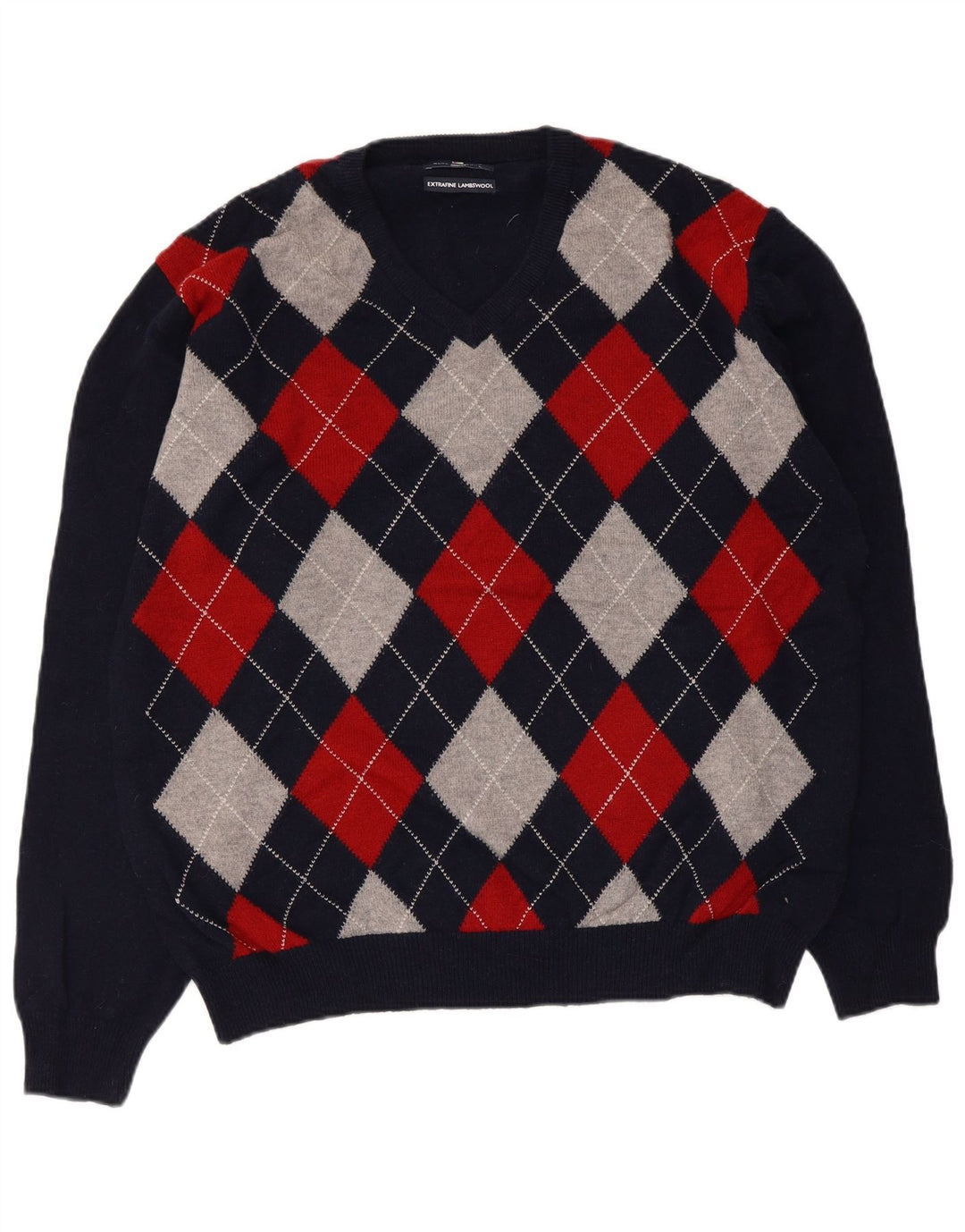 Męski sweter Marks & Spencer Blue Harbor z dekoltem w kształcie litery V, duży, granatowy