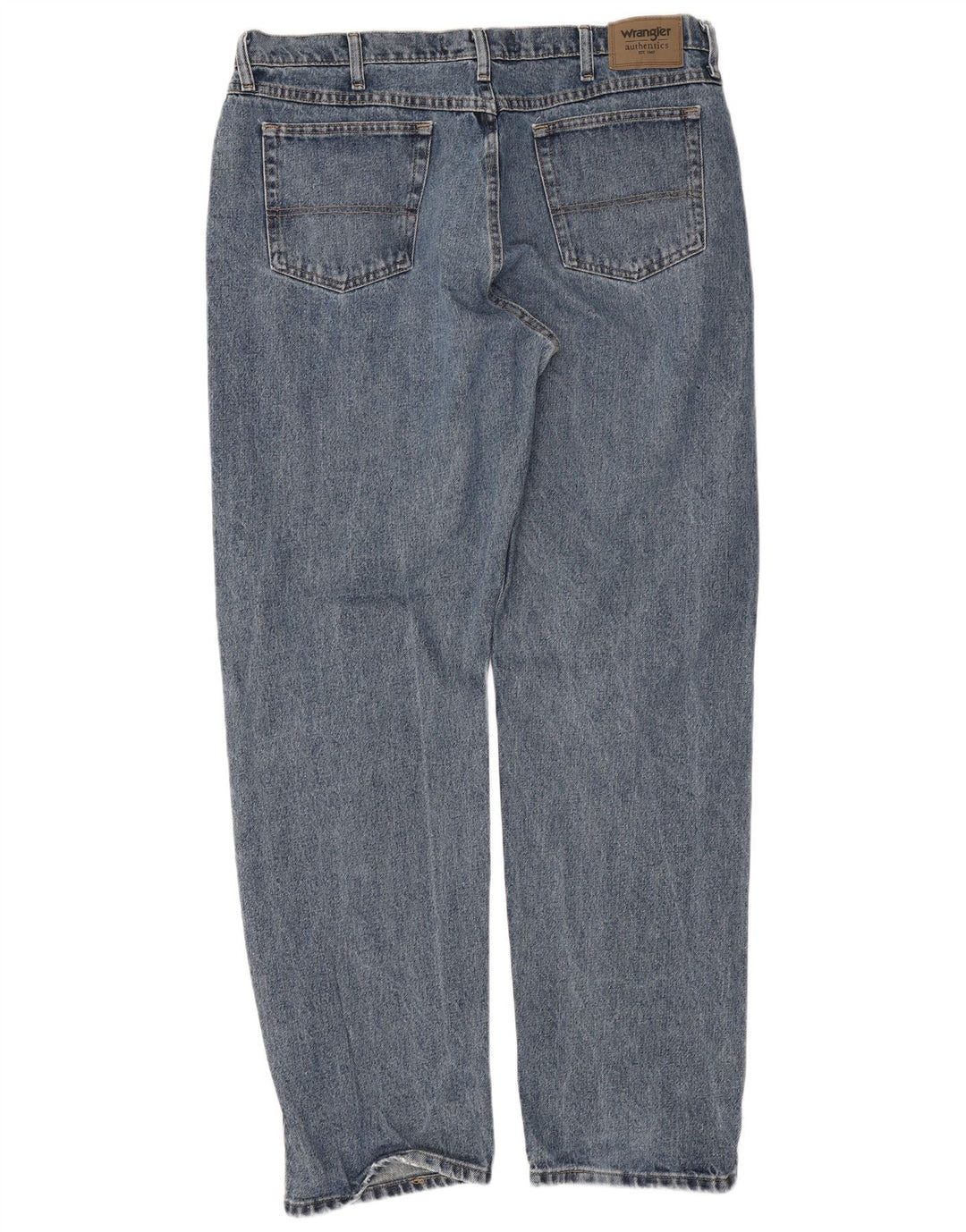 Wrangler Męskie proste dżinsy W38 L34 Niebieskie bawełniane