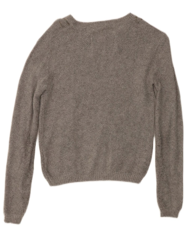 JACK WILLS Damski sweter z dekoltem w łódkę, UK 6 XS, szary, bawełniany