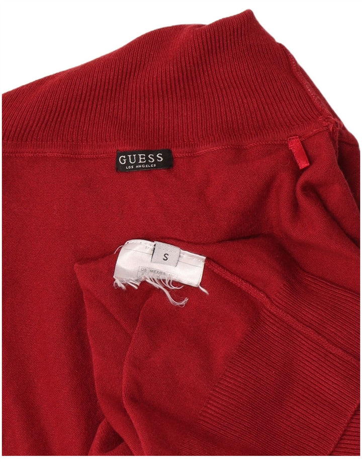 Damski sweter Guess z grafiką i okrągłym dekoltem UK 10, mały, czerwony