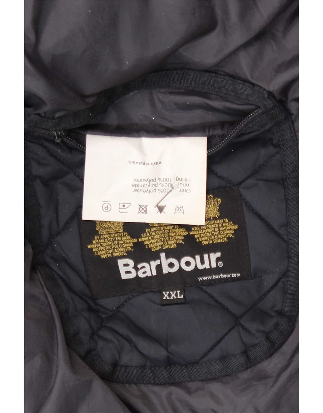Męska pikowana kurtka Barbour UK 44 2XL Granatowy poliester