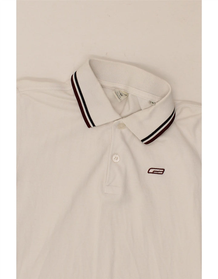 JACK & JONES Mens Polo Shirt Medium White Cotton Vintage Jack & Jones and Second-Hand Jack & Jones from Messina Hembry 