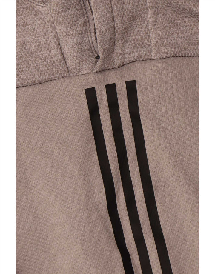 Adidas Męski dres Climawarm Zip Neck Pullover Top Średni Szary Poliester