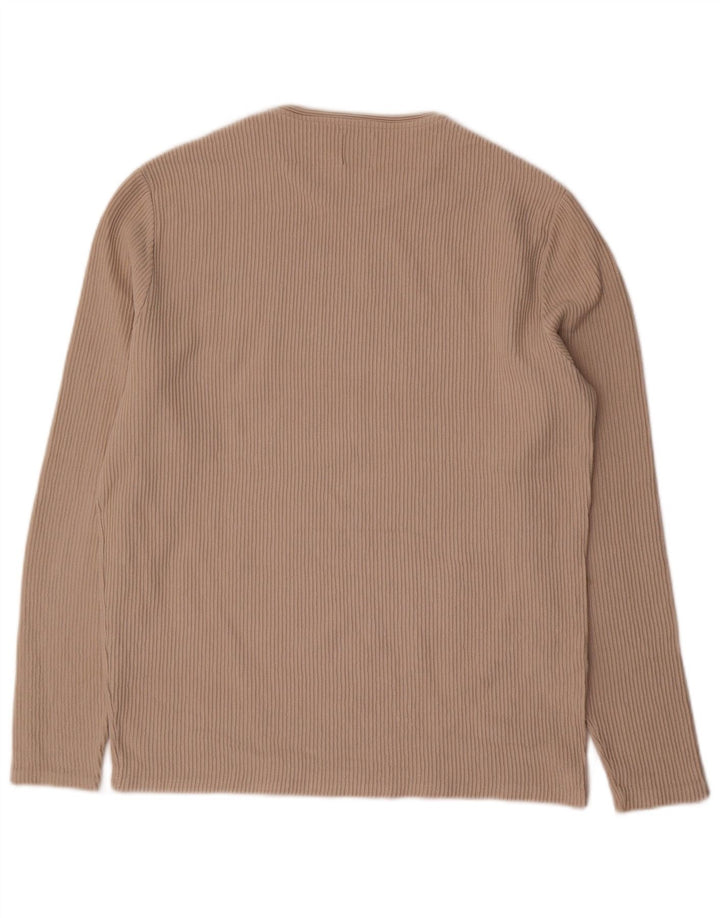 Męski top Zara z długim rękawem, duży, beżowy, bawełniany