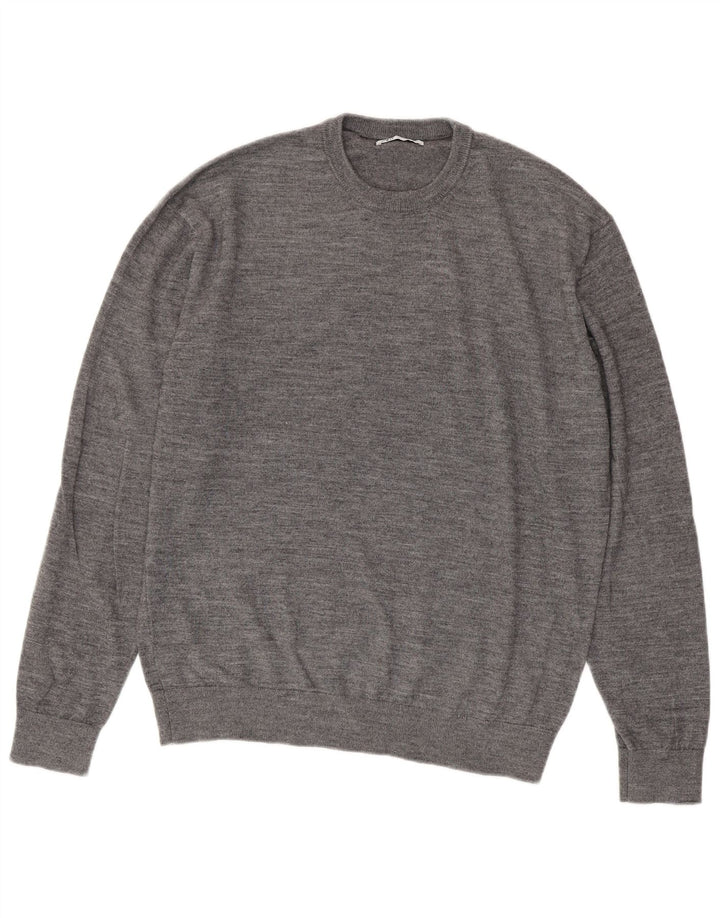 Męski sweter z okrągłym dekoltem Zara XL, szary
