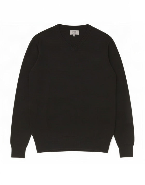 Marks & Spencer Męski sweter z dekoltem w kształcie litery V, XL, czarny