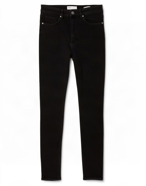 Damskie jeansy obcisłe Zara EU 36 XS W26 L26 Czarne bawełniane