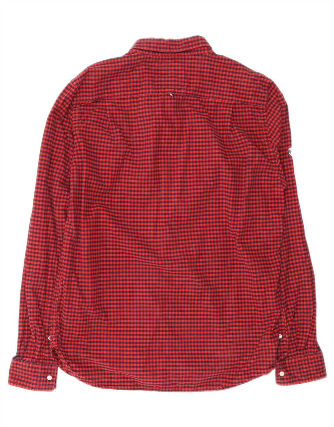 SUPERDRY Męska dopasowana koszula flanelowa XL, czerwona bawełniana kratka