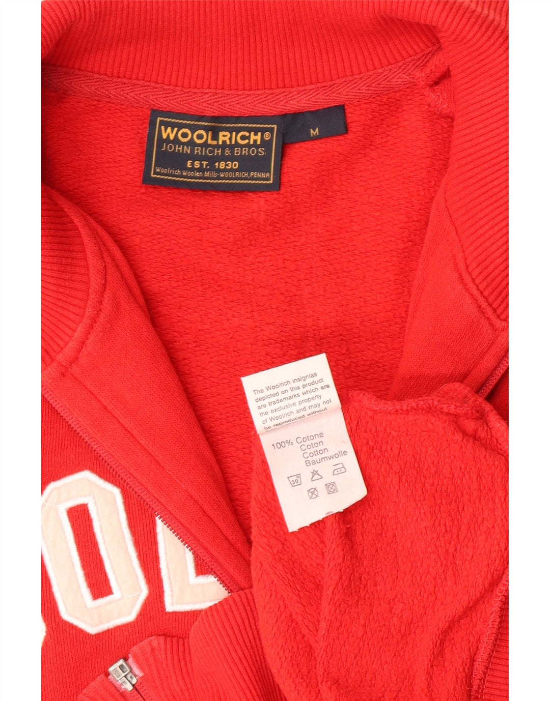 Damska kurtka dresowa Woolrich Graphic UK 12, średnia czerwona bawełna