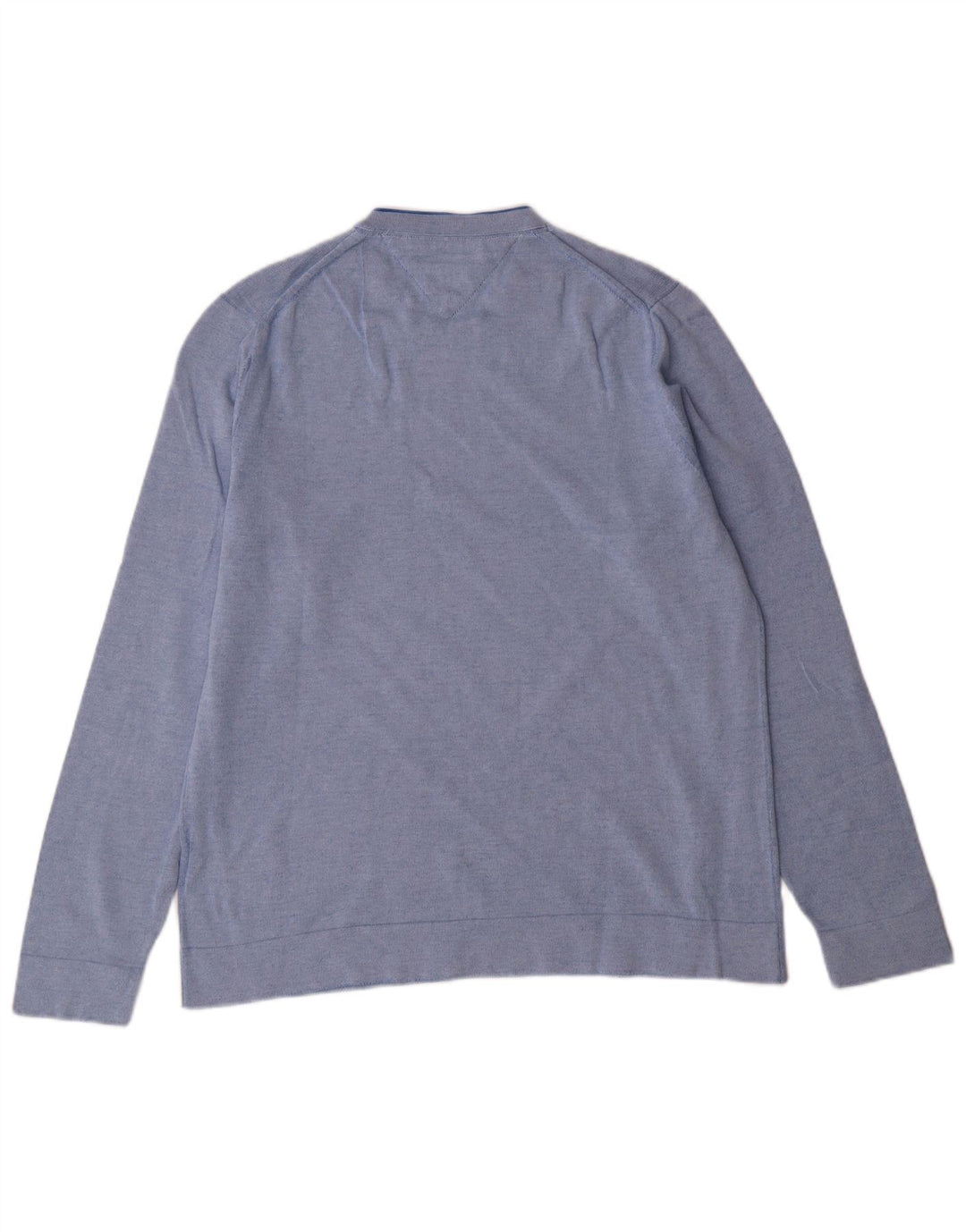 Męski sweter z okrągłym dekoltem TOMMY HILFIGER Średni niebieski, bawełniany