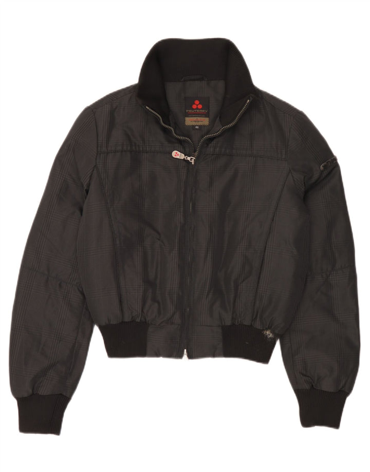 Męska ocieplana kurtka bomberka PEUTEREY IT 46, mała, szara pepitka, poliamid