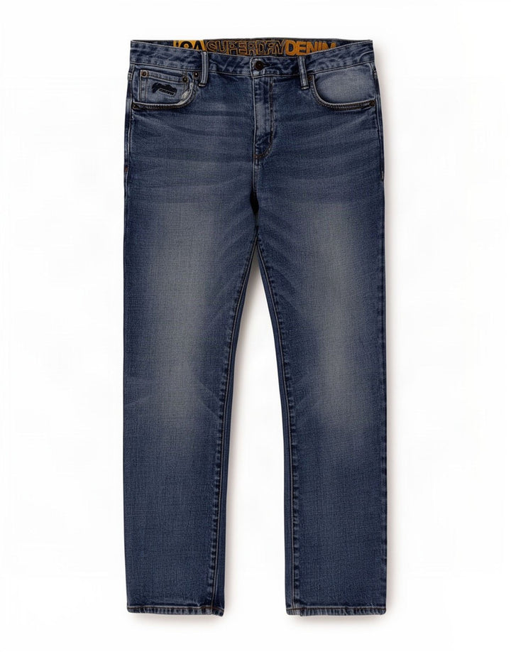 Męskie proste dżinsy Superdry W34 L29 Niebieskie, bawełniane