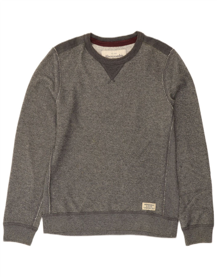 Męska bluza dresowa ABERCROMBIE & FITCH Średnioszary, bawełniany blok kolorów