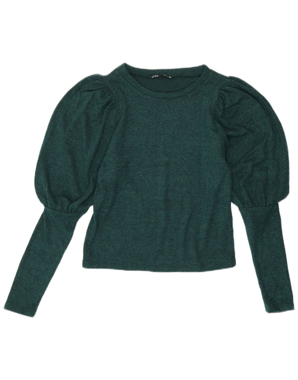 Damski sweter ZARA z dekoltem w łódkę UK 10 Small Green