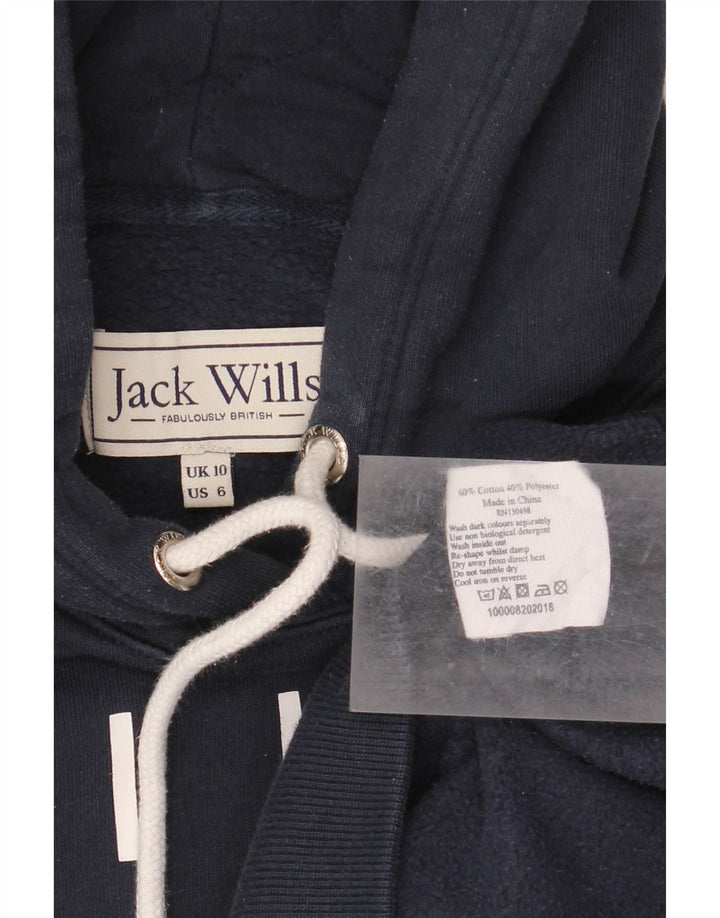 Damski sweter JACK WILLS z grafiką, oversize, UK 10, mały, granatowy