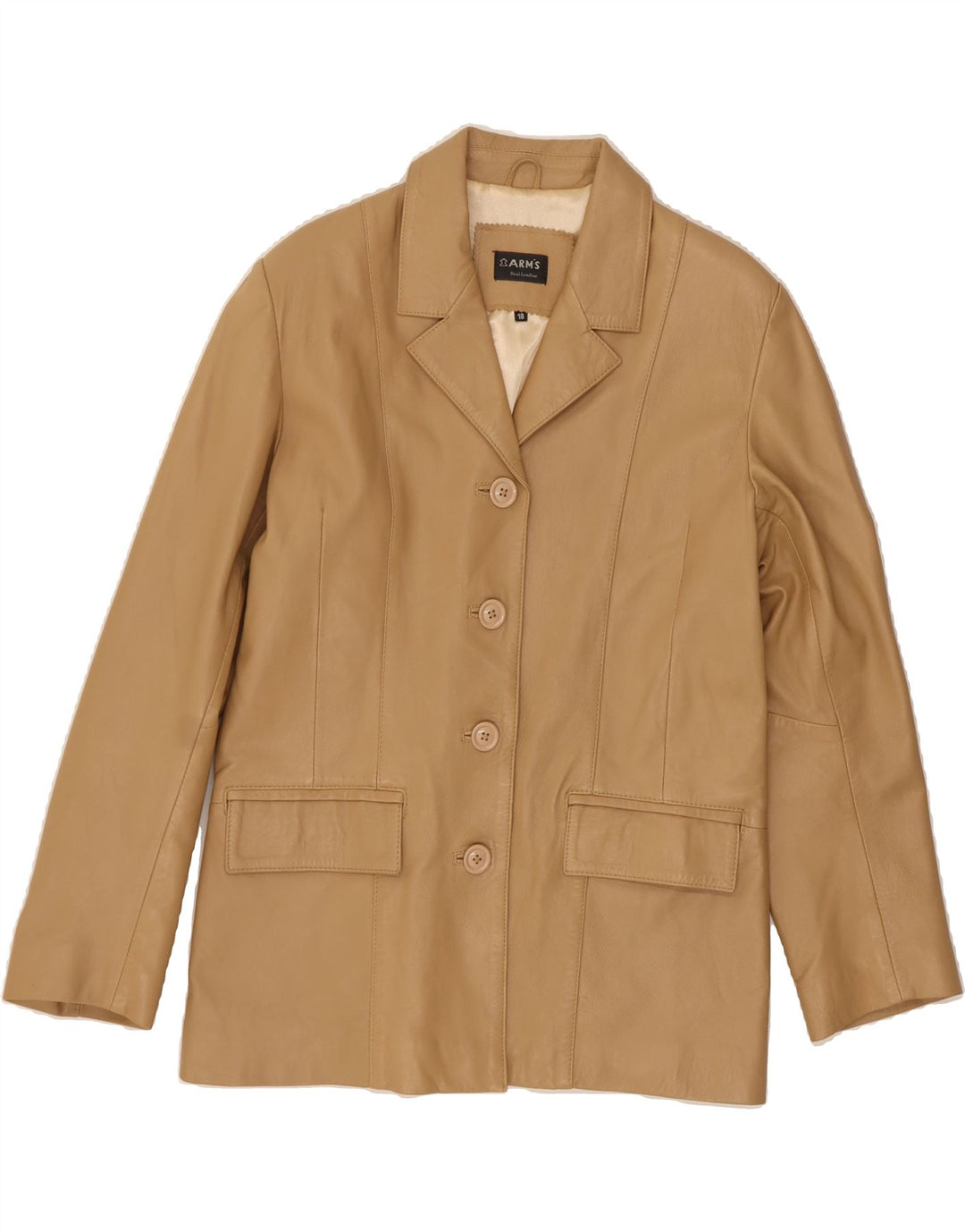 ARM'S Womens Leather Jacket UK 18 XL Beige Leather Vintage ARM'S and Second-Hand ARM'S from Messina Hembry 