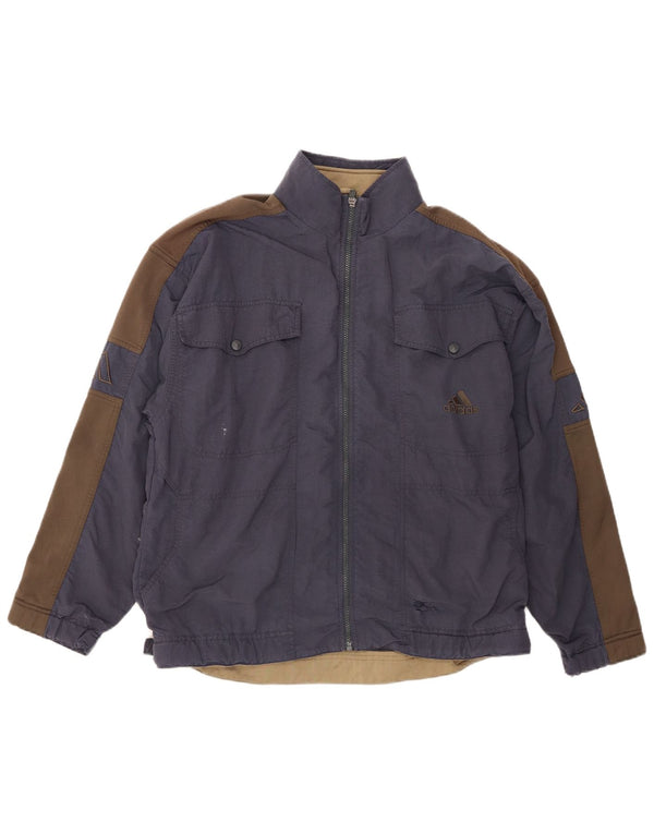 Męska kurtka bomber Adidas UK 40/42 Średni granatowy poliester z blokami kolorów