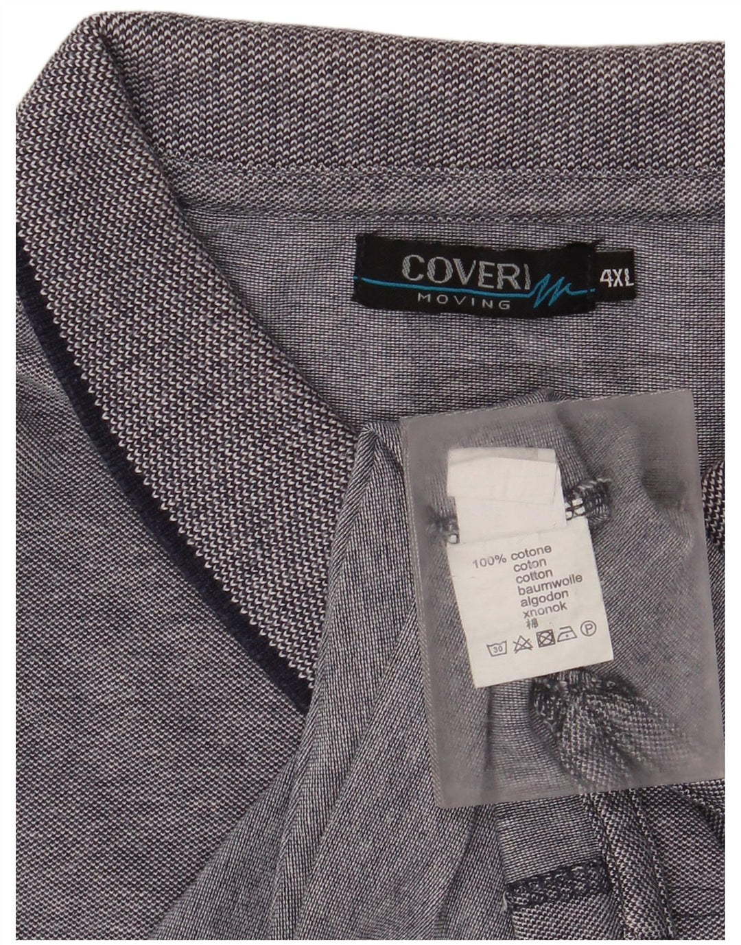 Męska koszulka polo Coveri 4XL, szara bawełna