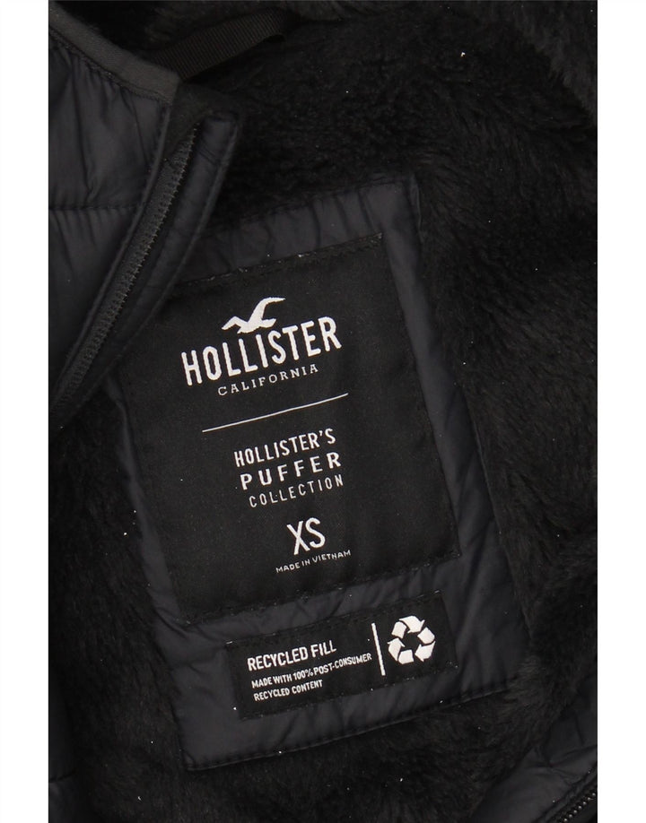 Męska ocieplana kurtka z kapturem HOLLISTER UK 34 XS, czarny nylon