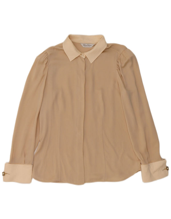 Damska bluzka koszulowa Max Mara UK 10 Small Beige Colourblock
