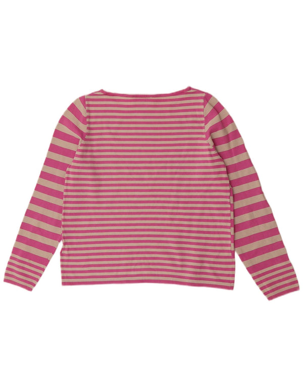 Damski sweter Tommy Hilfiger z dekoltem w łódkę, UK 14, duże, różowe paski