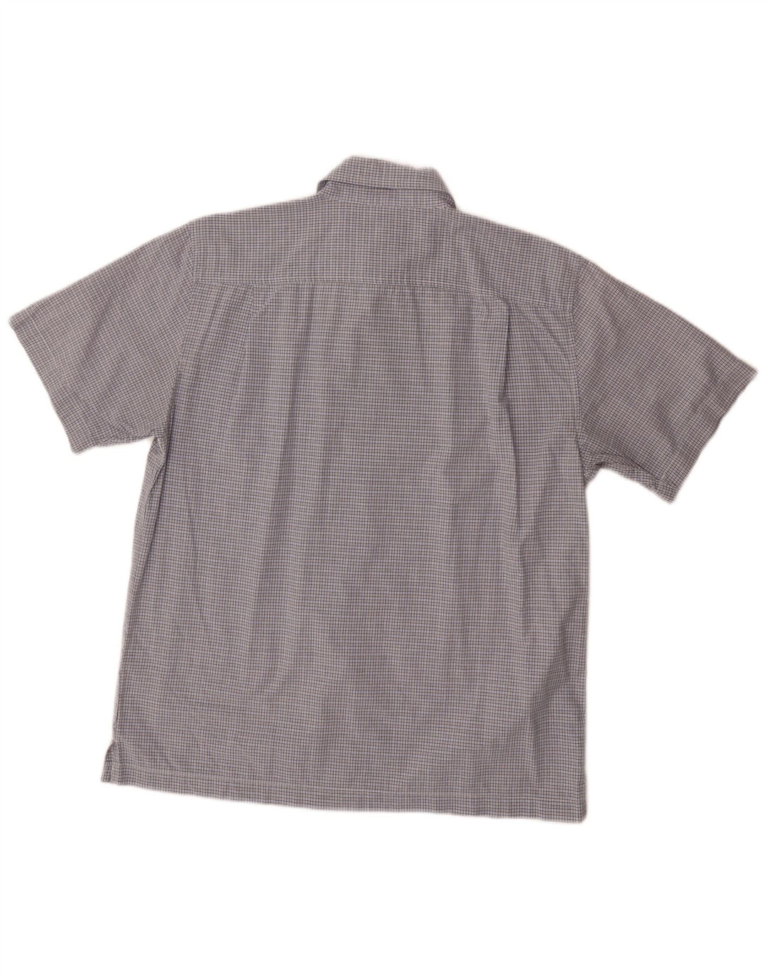 Koszula męska z krótkim rękawem DOCKERS, bawełniana, w średnią niebieską kratkę