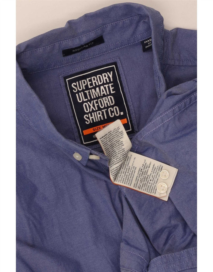 Męska koszula Superdry o regularnym kroju, średnioniebieska, bawełniana