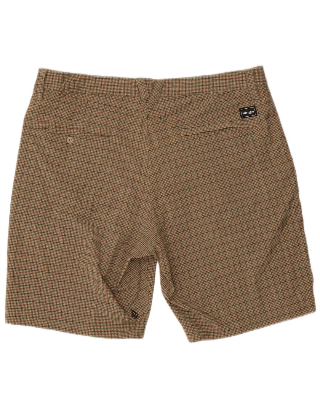 Męskie spodenki Chino Volcom W38 XL Beżowy poliester w pepitkę