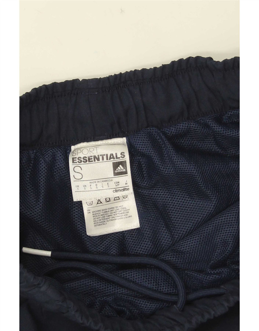 Męskie spodenki sportowe Adidas Climalite, małe, granatowe, poliestrowe