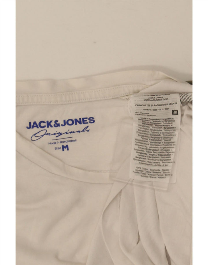 T-shirt męski JACK & JONES, bawełniany kamuflaż, średni biały