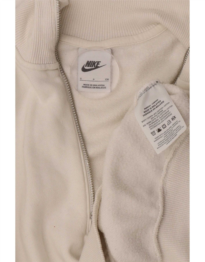 Damska bluza dresowa Nike Oversized Crop Zip Neck Sweter UK 10 Small White