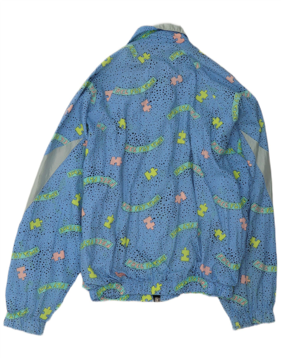 Vintage damska bluza dresowa oversize UK 22 3XL niebieska geometryczna