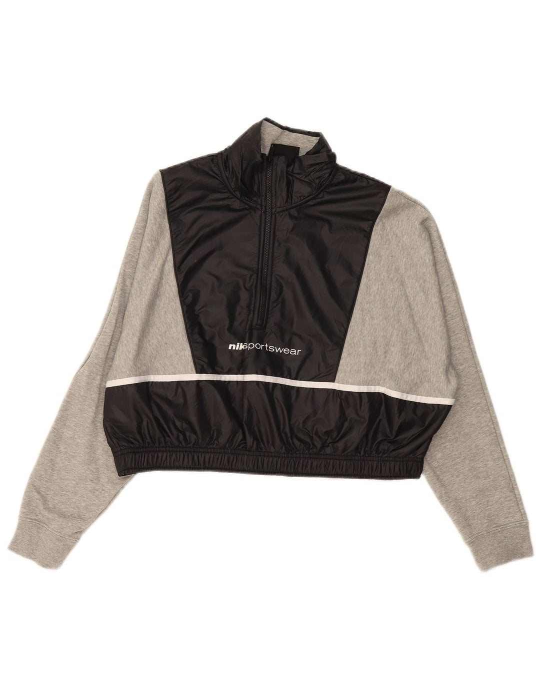 Damska bluza typu oversize typu Crop NIKE UK 16, duża, szara, z blokami kolorów
