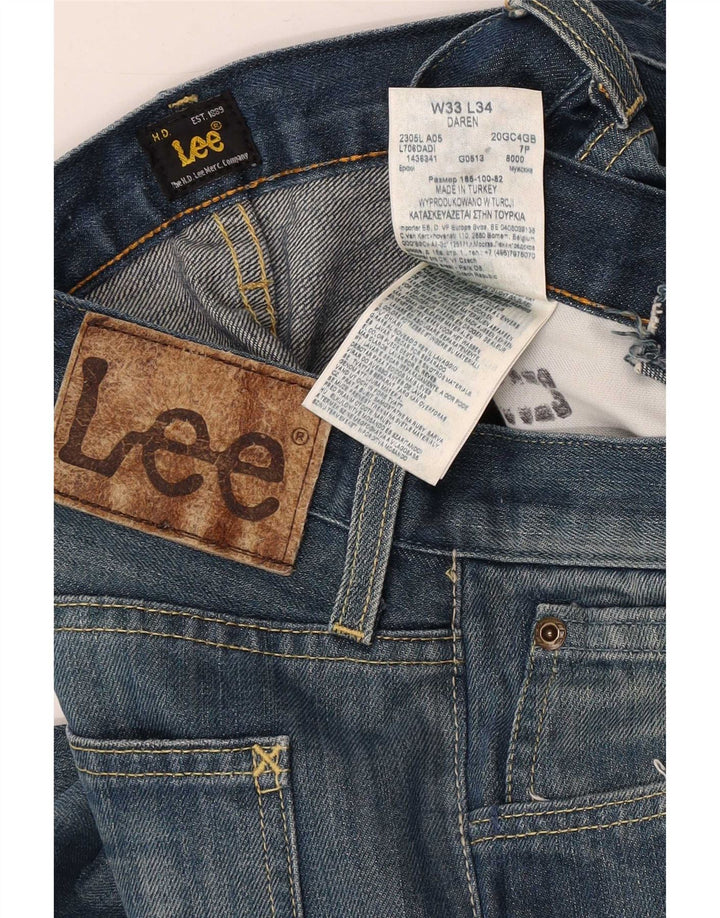 Męskie jeansy Lee Daren Straight W33 L26, niebieskie, bawełniane