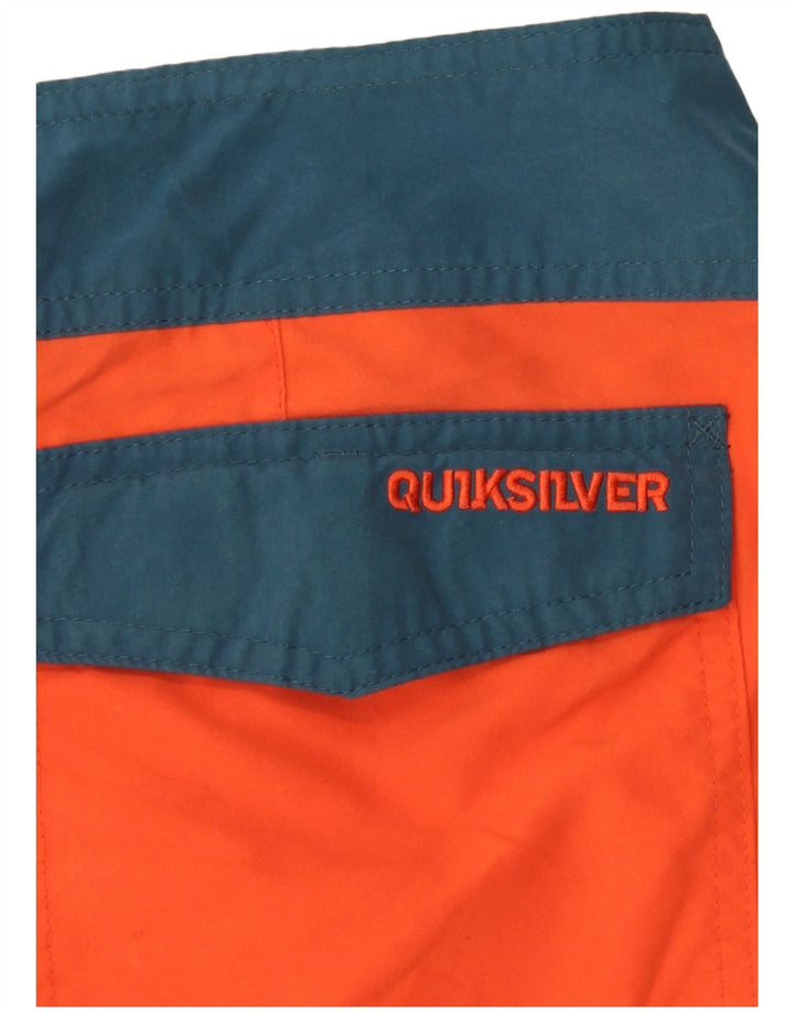 Męskie spodenki kąpielowe QUIKSILVER, duże, pomarańczowe, z blokami kolorów
