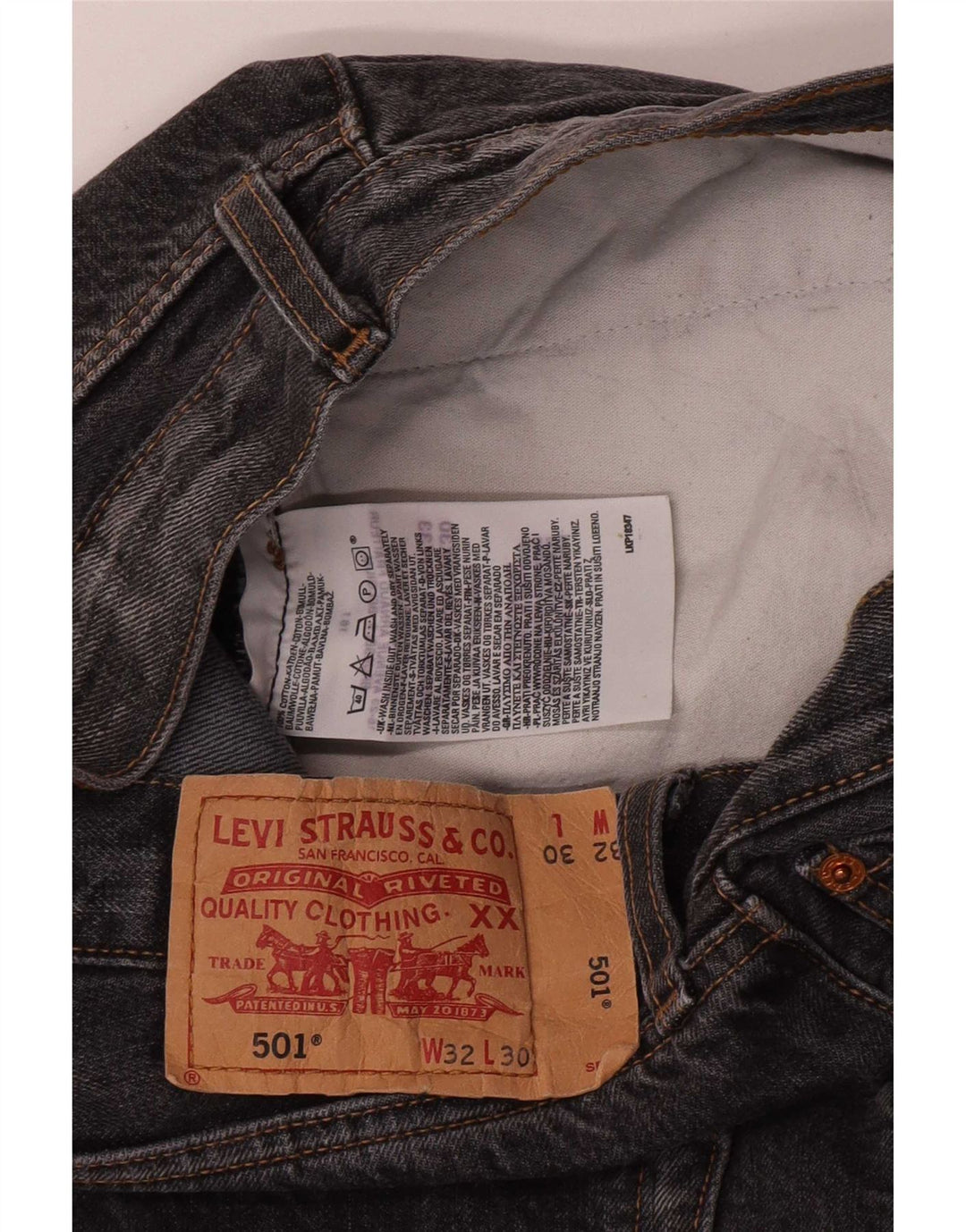 Męskie dżinsy Levi's 501 Straight W32 L30 Szara bawełna