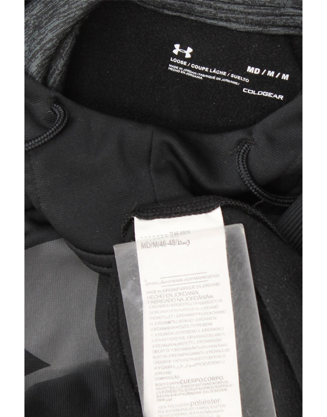 Męski sweter z kapturem Under Armour Cold Gear z grafiką, średni czarny poliester