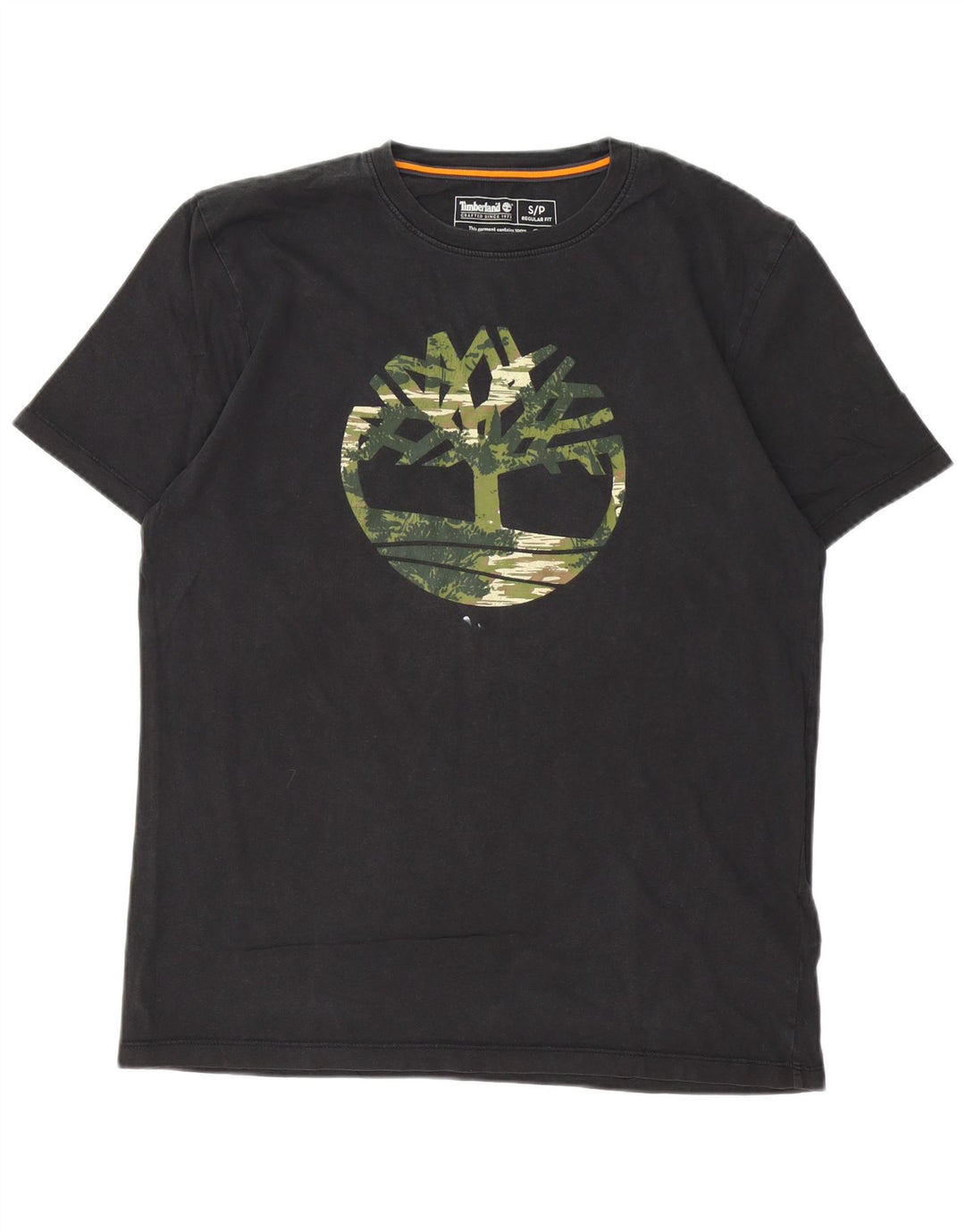 Męski T-shirt z grafiką Timberland o regularnym kroju, mały, czarny, bawełniany