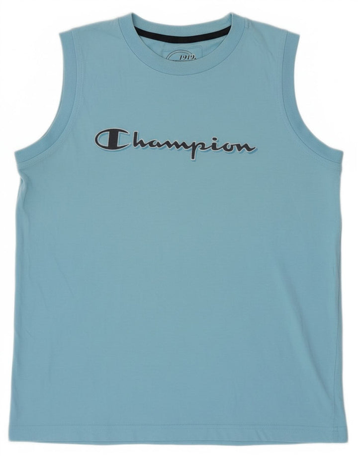 Chłopięca kamizelka z grafiką Champion 13-14 lat XL, niebieska bawełna