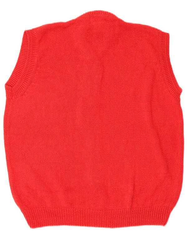 Sweter damski bez rękawów w stylu vintage, UK 16, duży, czerwony Ramie