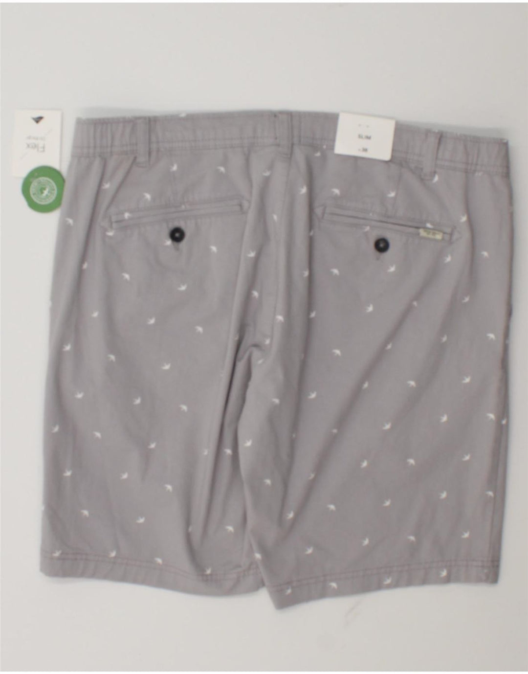 Męskie spodenki chino C & A w abstrakcyjny wzór W38 XL, szara bawełna