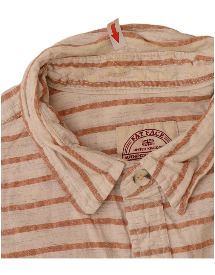 Męska koszula z krótkim rękawem Fat Face, duża, bawełniana w białe paski