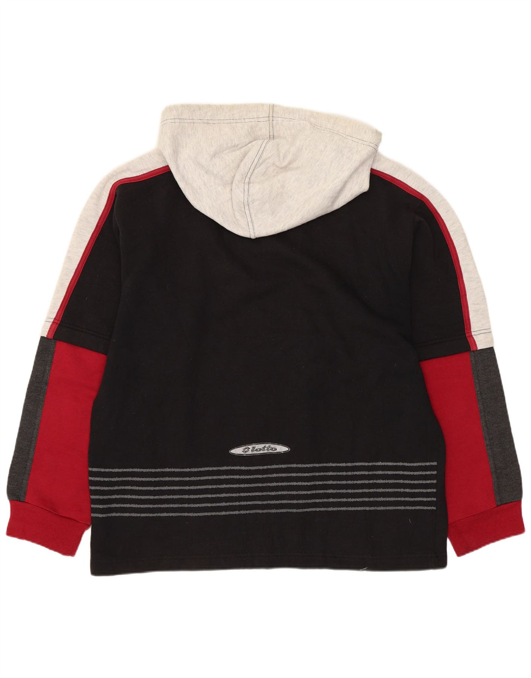 Męski sweter z kapturem Lotto UK 38/40 Średni czarny poliester z blokami kolorów