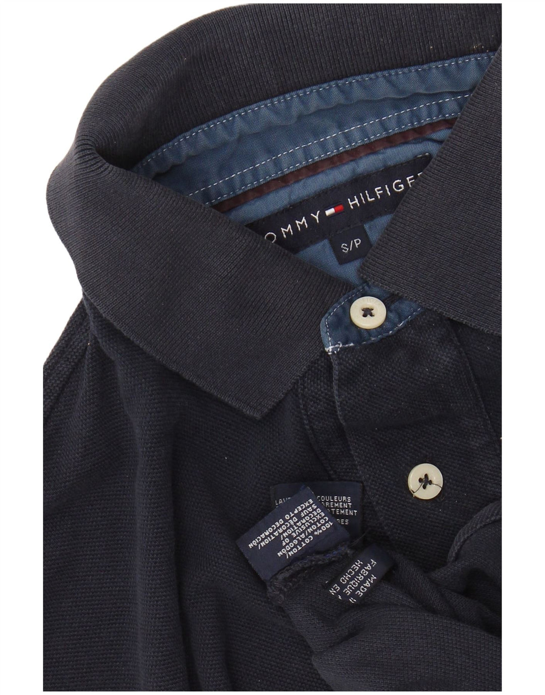 Męska koszulka polo TOMMY HILFIGER, mała, granatowa, bawełniana