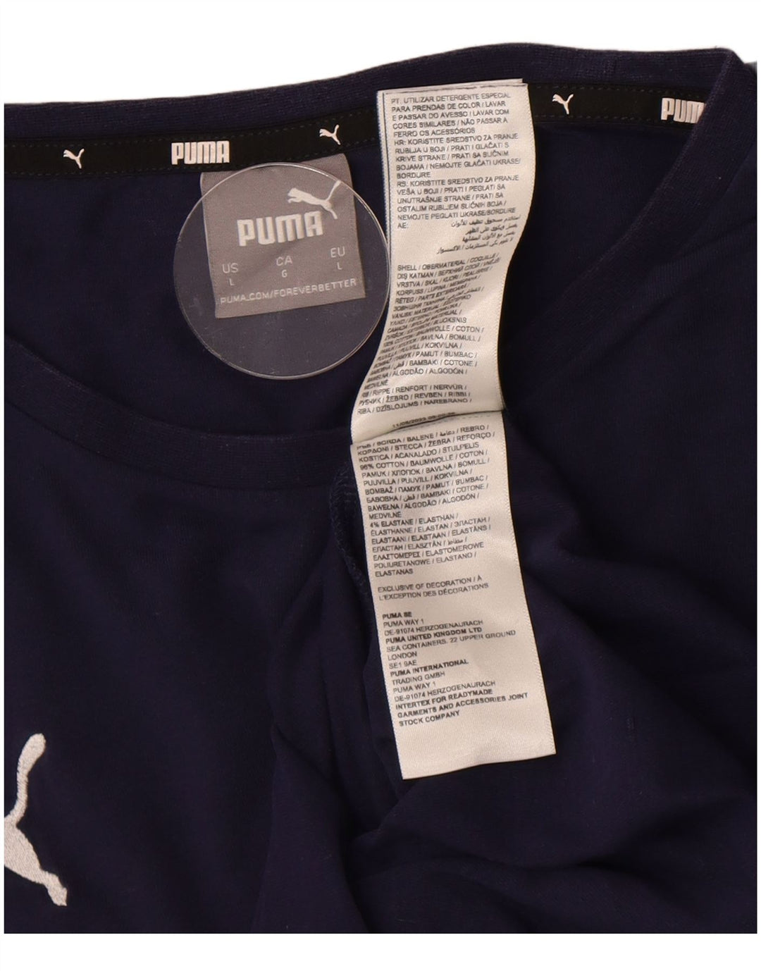 T-shirt męski Puma, duży, granatowy, bawełniany