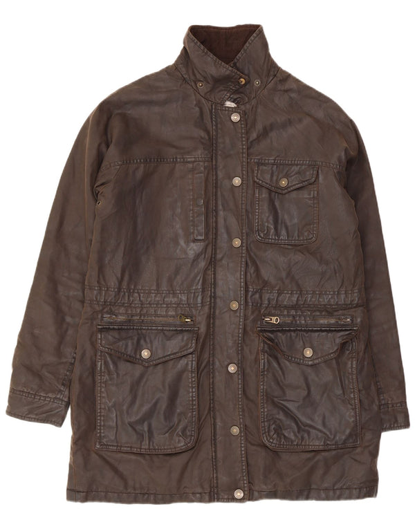 Damska kurtka oversize z woskowanej bawełny FAT FACE UK 10, mała, brązowa bawełna