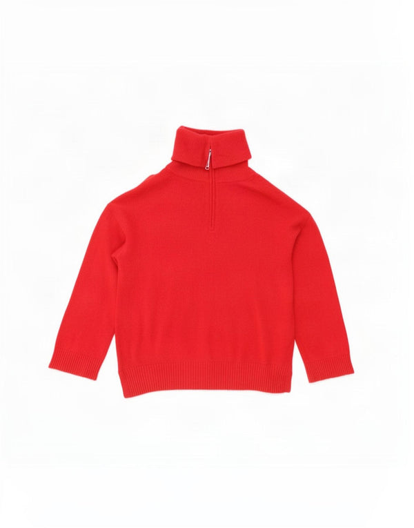 Sweter damski Massimo Dutti z zamkiem błyskawicznym UK 16, duża czerwona wełna