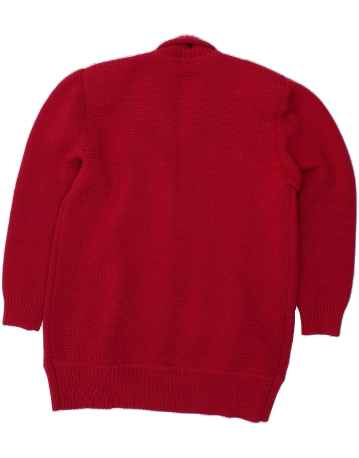 LEVANTE Womens Open Cardigan Sweater UK 14 Medium  Red Wool Vintage Levante and Second-Hand Levante from Messina Hembry 