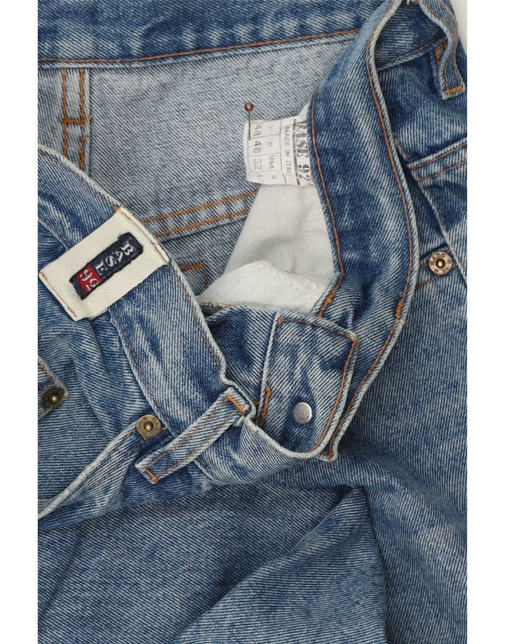 Męskie jeansy zwężane Base 92 Graphic IT 48 Medium W32 L34 Niebieska bawełna